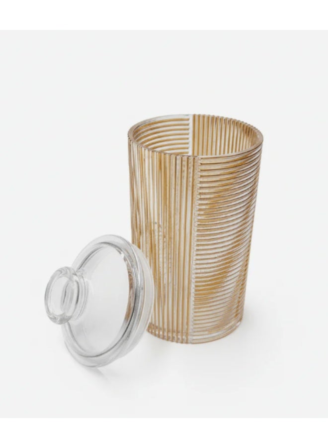 AKDC Contemporary Round Airtight Acrylic Storage Canister – Transparent Body with Unique Modern Design, Premium Kitchen Jar, 1000 ml - Image 2