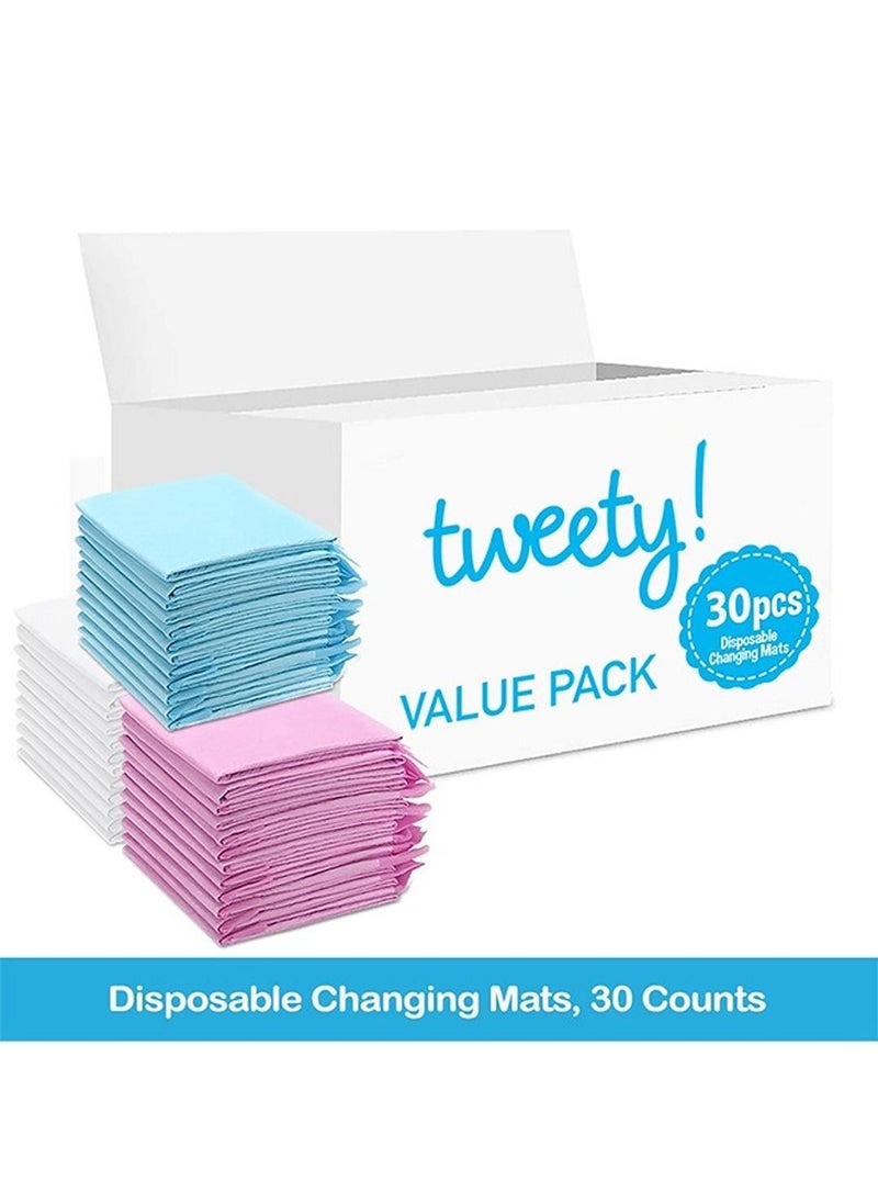 Tweety Disposable Changing Mats, 30 Counts, Soft Waterproof Mat, Portable Leak Proof Changing Mat, New Mom Leak-Proof Under pad, Mattress Table Protector Pad  - Image 2