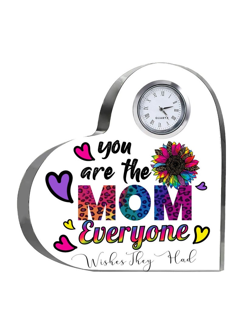 PRINTSHOP4ME Mothers Day Gift Heart-Shaped Crystal Clock - Unique Gifts for Moms - Mothers Day Presents - Gifts for Mom - Celebrate Mothers Day  - Image 1