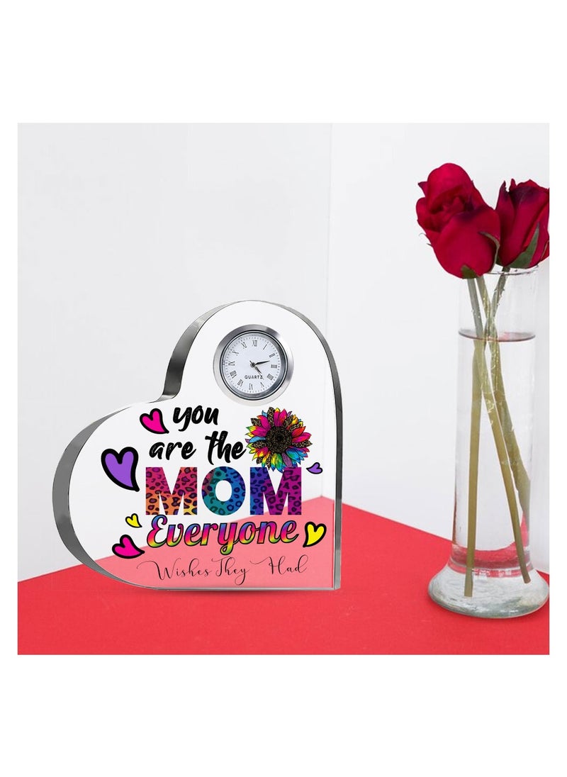 PRINTSHOP4ME Mothers Day Gift Heart-Shaped Crystal Clock - Unique Gifts for Moms - Mothers Day Presents - Gifts for Mom - Celebrate Mothers Day  - Image 2