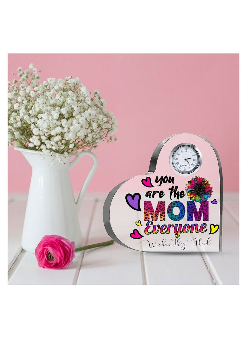 PRINTSHOP4ME Mothers Day Gift Heart-Shaped Crystal Clock - Unique Gifts for Moms - Mothers Day Presents - Gifts for Mom - Celebrate Mothers Day  - Image 3