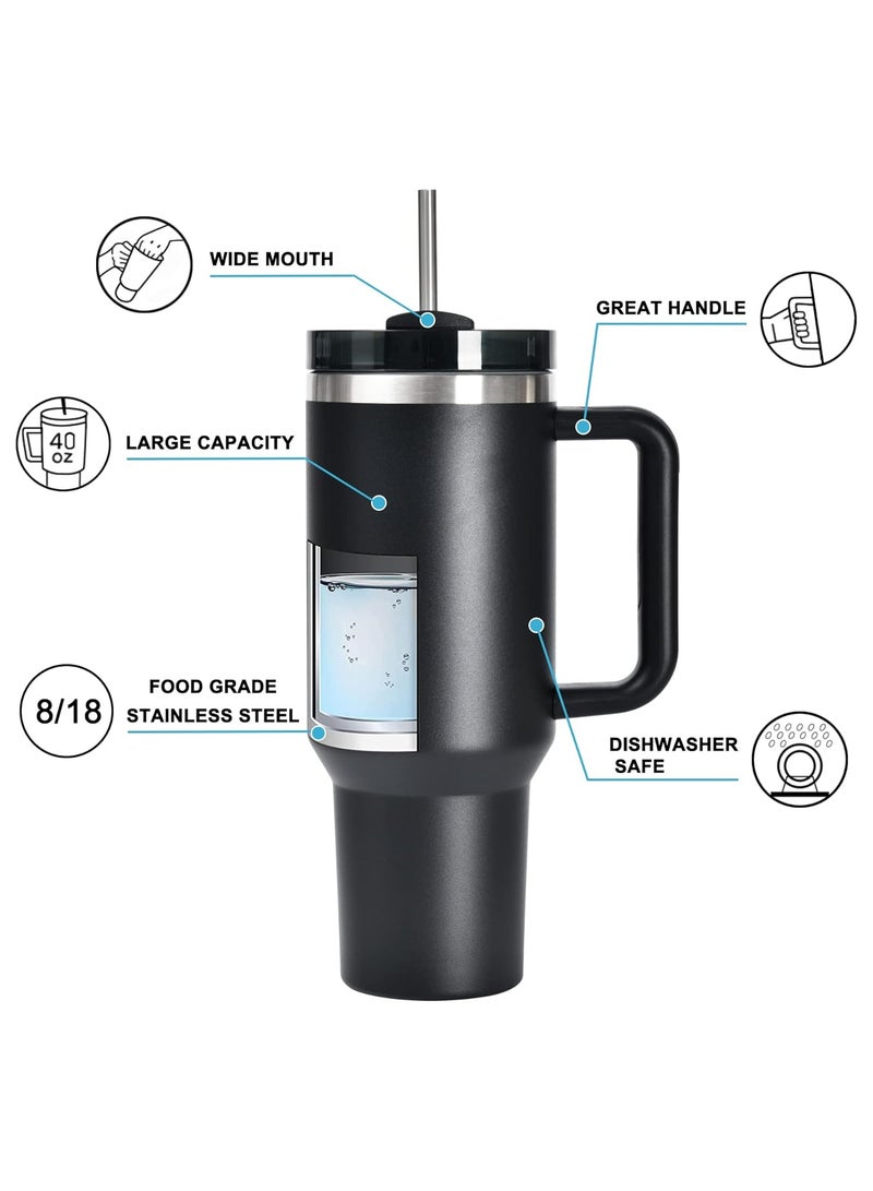 شوبيت كوب بهلوان معزول بالفراغ مع شفاطة 40 أونصة باللون الأسود - Image 3