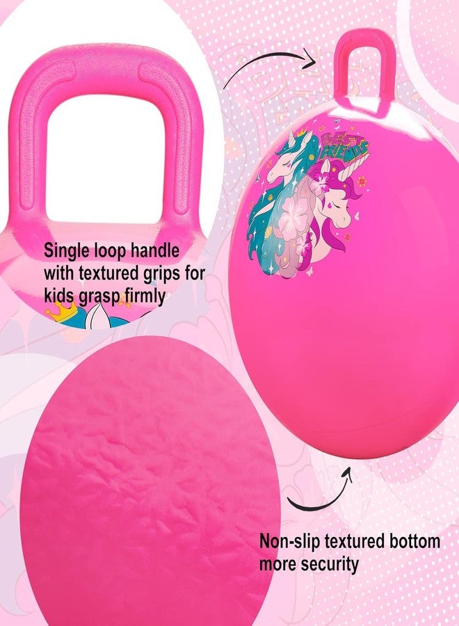 Abhsant Hopper Ball for Kids 3-8,65 CM Pink Bouncy Ball with Handle, Inflatable Hippity Hop Bounce Hopping Toys Indoor Outdoor for Boys Girls Gifts, Butterfly - Image 2