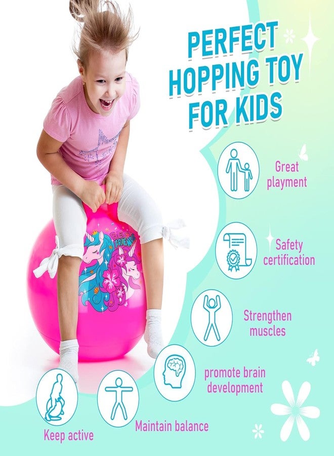 Abhsant Hopper Ball for Kids 3-8,65 CM Pink Bouncy Ball with Handle, Inflatable Hippity Hop Bounce Hopping Toys Indoor Outdoor for Boys Girls Gifts, Butterfly - Image 4