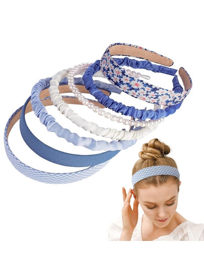 PALAY¬Æ 7pcs Headband for Women Different Designs Headband for Girls Stylish Pearl Flower Hair Bands Non-slip Solid Headbands Set Gift - Image 1