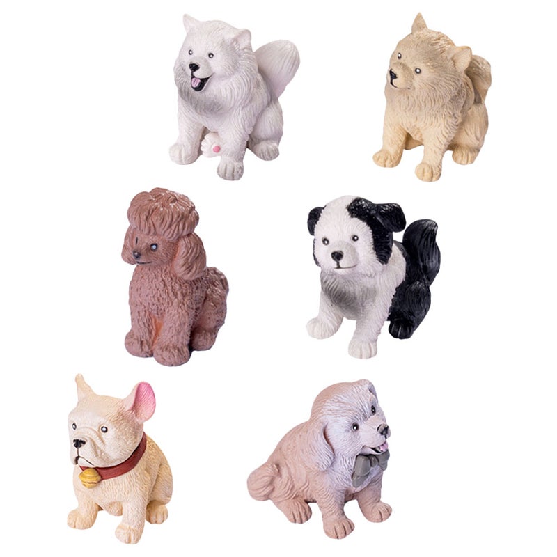 6PCS Cute Miniature Dog Figure Animal Dog Characters Toys Figures Dogs Animals for Birthday Cake Topper Decorations - Image 3