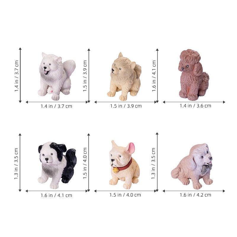 6PCS Cute Miniature Dog Figure Animal Dog Characters Toys Figures Dogs Animals for Birthday Cake Topper Decorations - Image 2