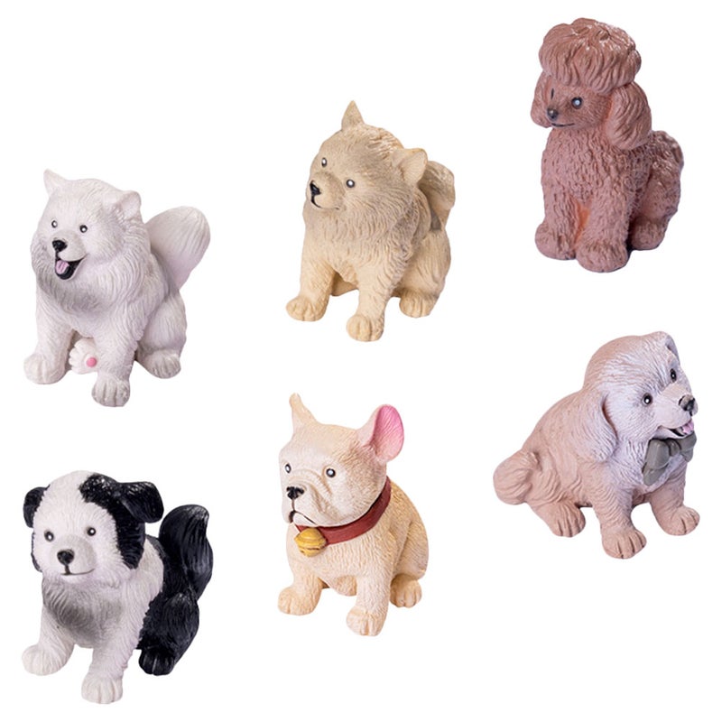 6PCS Cute Miniature Dog Figure Animal Dog Characters Toys Figures Dogs Animals for Birthday Cake Topper Decorations - Image 1