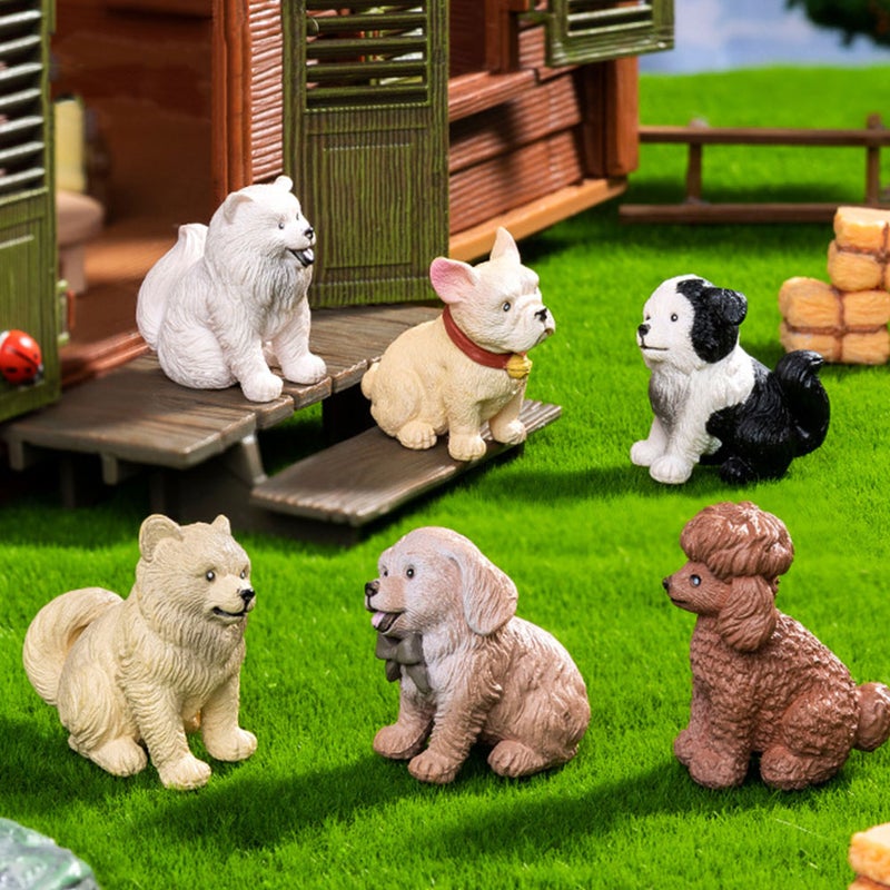 6PCS Cute Miniature Dog Figure Animal Dog Characters Toys Figures Dogs Animals for Birthday Cake Topper Decorations - Image 5