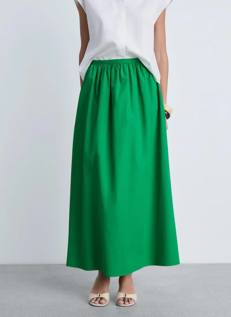 MANGO Popplinv Flared Skirt