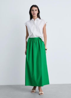 MANGO Popplinv Flared Skirt  - Image 4