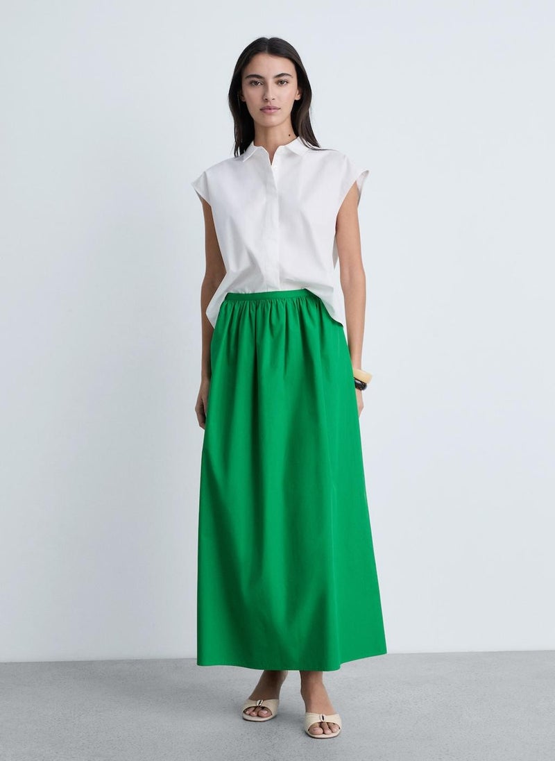 MANGO Popplinv Flared Skirt  - Image 4