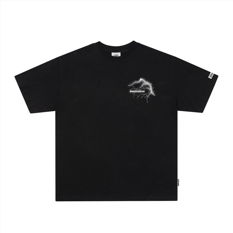 Yprs Men'S American Street Futuristic Crescent Print Couple Short-Sleeved Trendy Brand Heavy Couple T-Shirt Men'S And Women'S Tee - Image 1