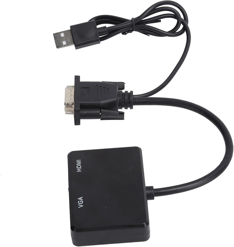 محول VGA إلى كابل VGA من ZASCHMOY، داعم لواجهة الوسائط المتعددة عالية الدقة ومحول لشاشتين (أسود) - Image 1