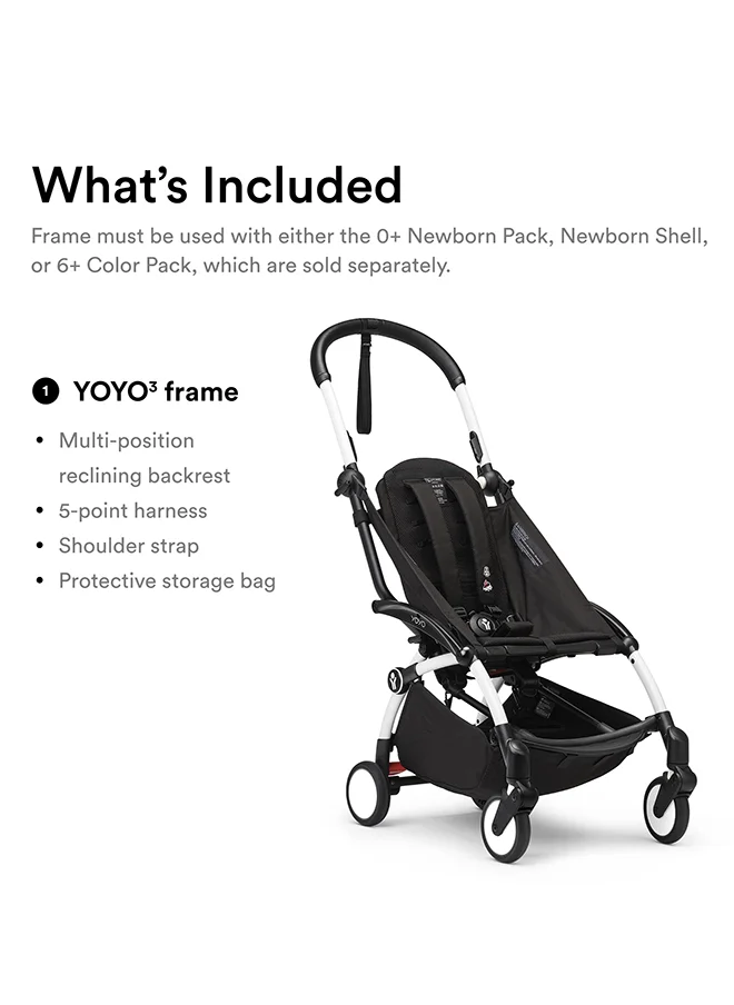 ستوك Yoyo3 Frame White, Sleek Stroller Frame For Yoyo3 In White