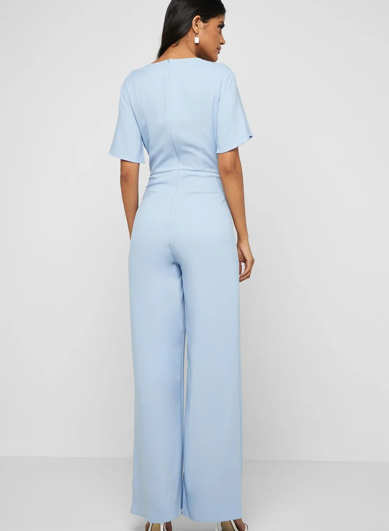 Missguided Side Tie Wide Leg Jumpsuit