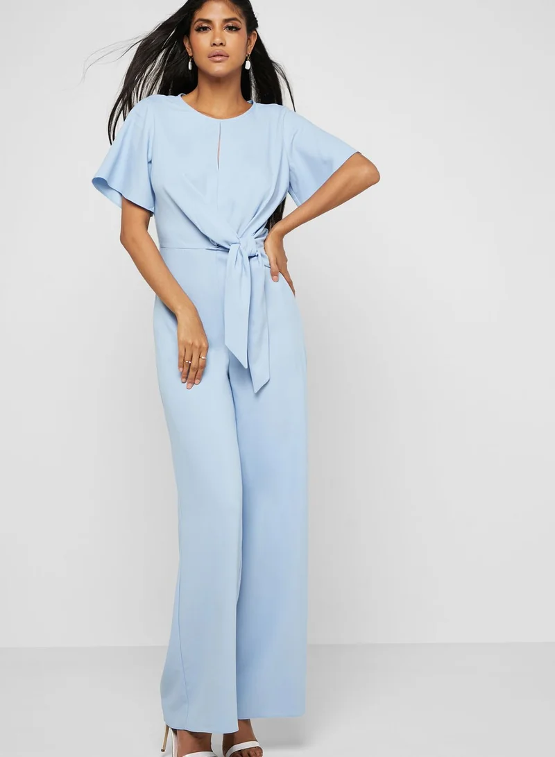 Missguided Side Tie Wide Leg Jumpsuit
