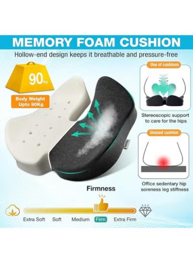 Ergonomic Memory Foam Coccyx Seat Cushion for Tailbone and Back Support – Comfortable Sitting Pillow for Office Car and Wheelchair Use - Image 4