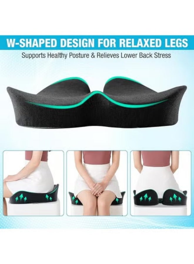 Ergonomic Memory Foam Coccyx Seat Cushion for Tailbone and Back Support – Comfortable Sitting Pillow for Office Car and Wheelchair Use - Image 2