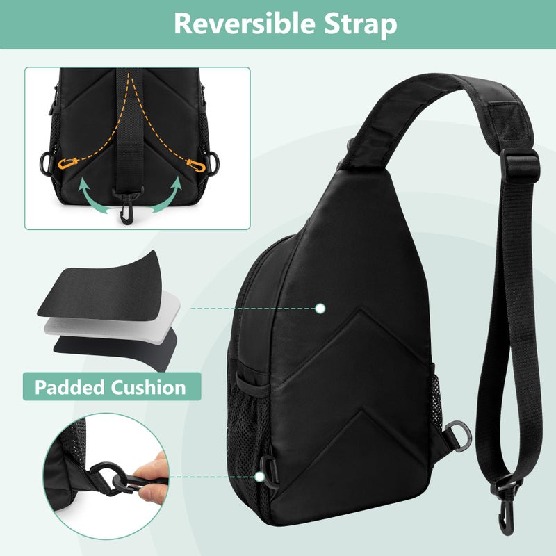 Prokva Ita Bag Crossbody Pin Display Sling Bag with Insert, Ita Chest Pack Backpack with Clear Pocket for Trading Pins, Comic Con, Travel, Black - Image 4