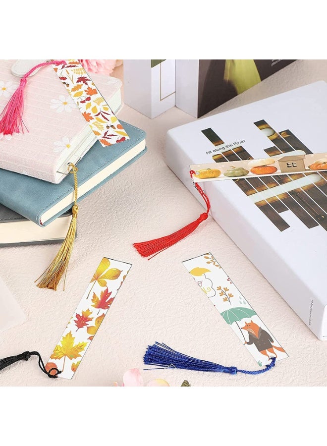 20 Piece Blank Acrylic Bookmark Set, Craft Clear Acrylic Blank Bookmarks with 20 Piece Mini Bookmark Tassels for DIY Projects and Gift Tags - Image 3