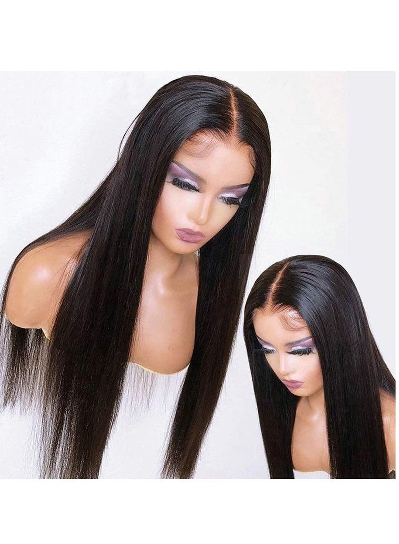 Estelle Long Curly Lace Front Wigs with Simulated Scalp Wig Heat Resistant Synthetic Wigs For Women 130% Density Black - Image 3