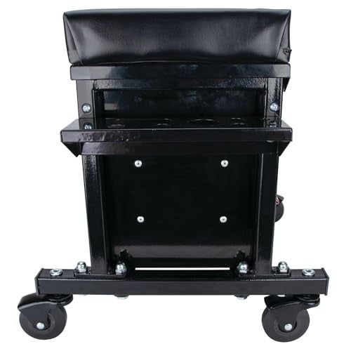 Performance Tool W85024 Drawer Creeper Rolling Work Seat with Tool Box for Mechanic Garages and Workshops, Black, 16x9-inch Seat - Image 3