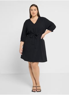 Vero Moda Curve V Neck Belted Dress  - Image 4