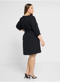 Vero Moda Curve V Neck Belted Dress  - Image 2