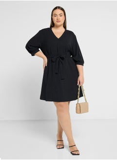 Vero Moda Curve V Neck Belted Dress  - Image 1