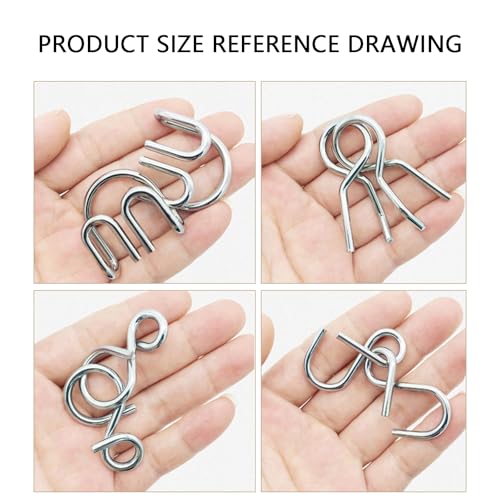 Gozaqe Metal Wire Puzzle Game, 18 PCS Brain Games, Intelligence Development, Brain Teasers Mind Games, Fidget Toys Puzzle for Adults (Included A Storage Bag) - Image 2