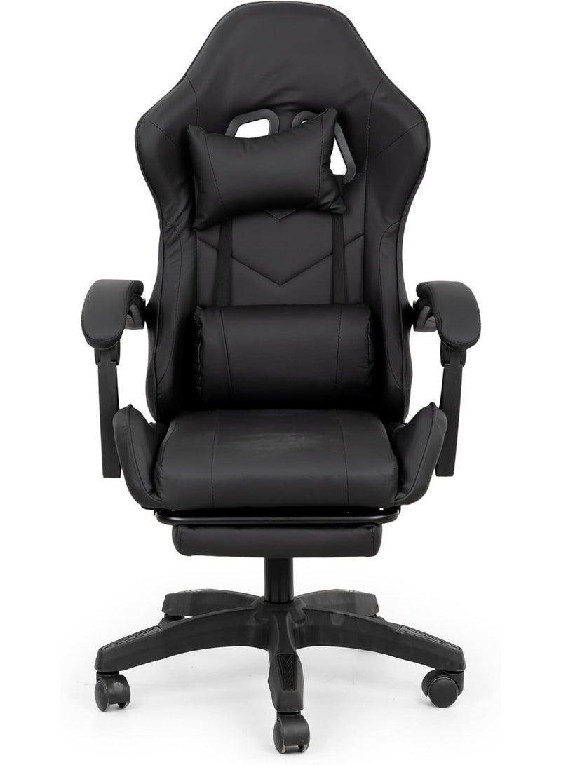 Multi Home Furniture Black Gaming Chair - Ergonomic Recliner with Footrest, Lumbar Support & Head Pillow - Image 4