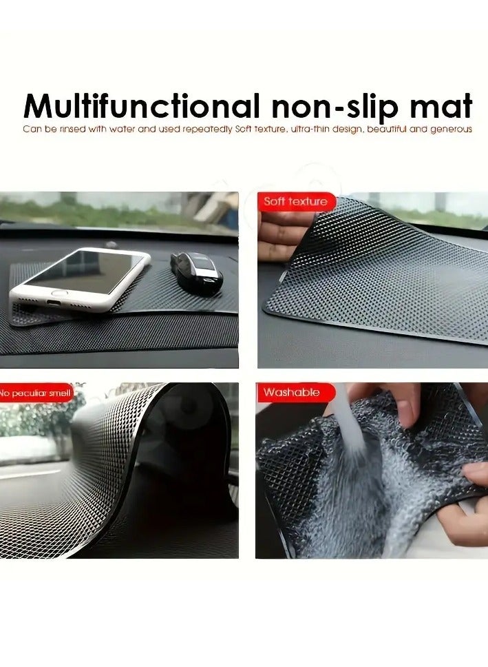 PAMEER 20x13cm Anti-Slip Car Dashboard Pad, Sticky PVC Mat Auto Gripping Pad Removable and Traceless Mounting Pad for Cell Phone, Sunglasses, Keys, Coins - Image 5