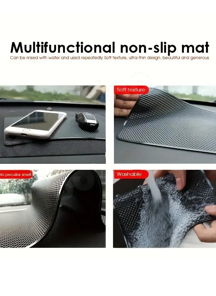 PAMEER 27x15cm Anti-Slip Car Dashboard Pad, Sticky PVC Mat Auto Gripping Pad Removable and Traceless Mounting Pad for Cell Phone, Sunglasses, Keys, Coins  - Image 5