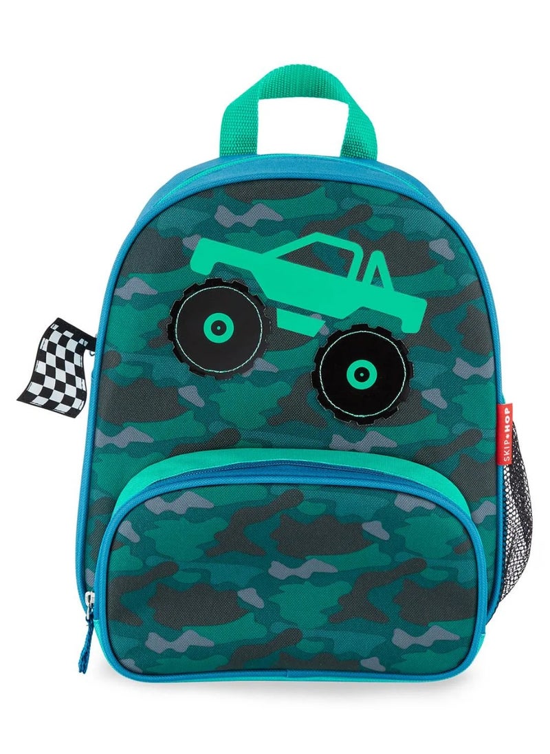 Skip Hop Skip Hop Spark Style Truck Design Kids Backpack, Preschool Backpack for Boys and Girls, Spacious, Adjustable Padded Straps, Side Mesh Bottle Pocket, Durable and Easy to Clean, Suitable for Ages 3 Years+, Green - 12 Inches  - Image 2