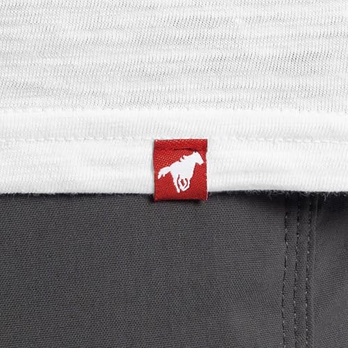 Wrangler Men's Short Sleeve Recycled Slub Jersey Workwear Henley T-Shirt, White, Large - Image 3
