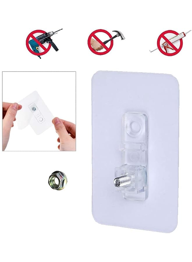 Raxoom Shelf, Plastic White Wall Mounted Bathroom Wall Shelf Non-Drilling, Suction Rustic U Shaped Floating Shelves Bathroom Organizer for Shower, Kitchen, Bedroom, Toilet (Small) - Image 4