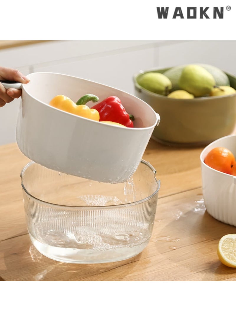 دبليو أيه أو كي أن مطبخ تنظيف الخضار وسلة الفاكهة والمياه ، طبقة مزدوجة أنابيب الصرف الصحي ، وارتفاع كفاءة الصرف الصحي ، وتوفير مساحة وسهلة التخزين ، هو الخيار المثالي لإعداد الطعام ، ودائمة ، وأدوات المطبخ - Image 5