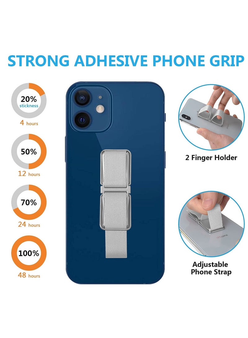 KASTWAVE Cell Phone Bracket, Cell Phone Grip with Finger Bracket with Cell Phone Handle Grip Cell Phone Back Bracket for Cell Phones, Tablets, Phone Cases (4 Pieces , Black, Silver)  - Image 4