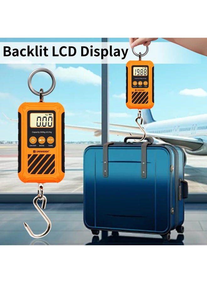 UNIWEIGH Digital Luggage Scale,Portable Hanging Bag Scale for Travel,Suitcase Weight Scale with Comfortable Handle and Large Hook,Duty Crane Scale with 660LB/300KG for Hunting and Fishing - Image 4