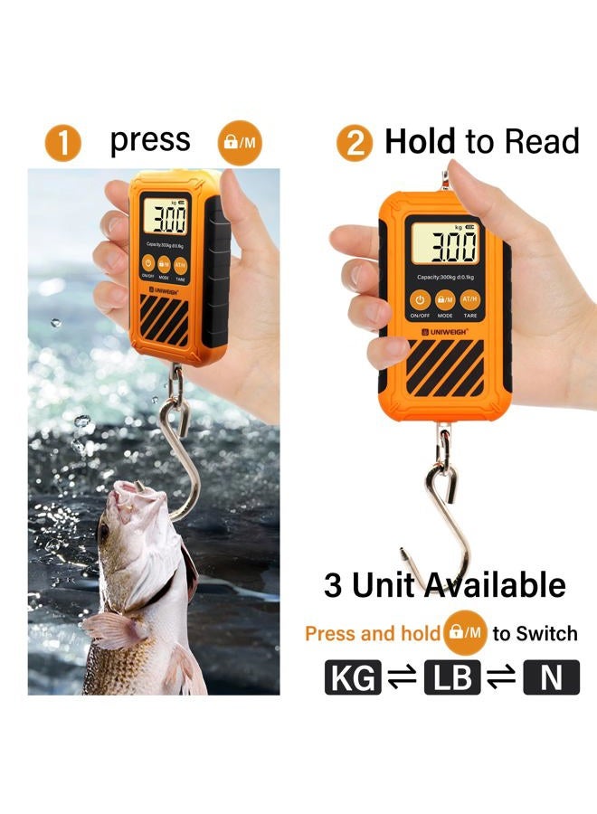 UNIWEIGH Digital Luggage Scale,Portable Hanging Bag Scale for Travel,Suitcase Weight Scale with Comfortable Handle and Large Hook,Duty Crane Scale with 660LB/300KG for Hunting and Fishing - Image 5