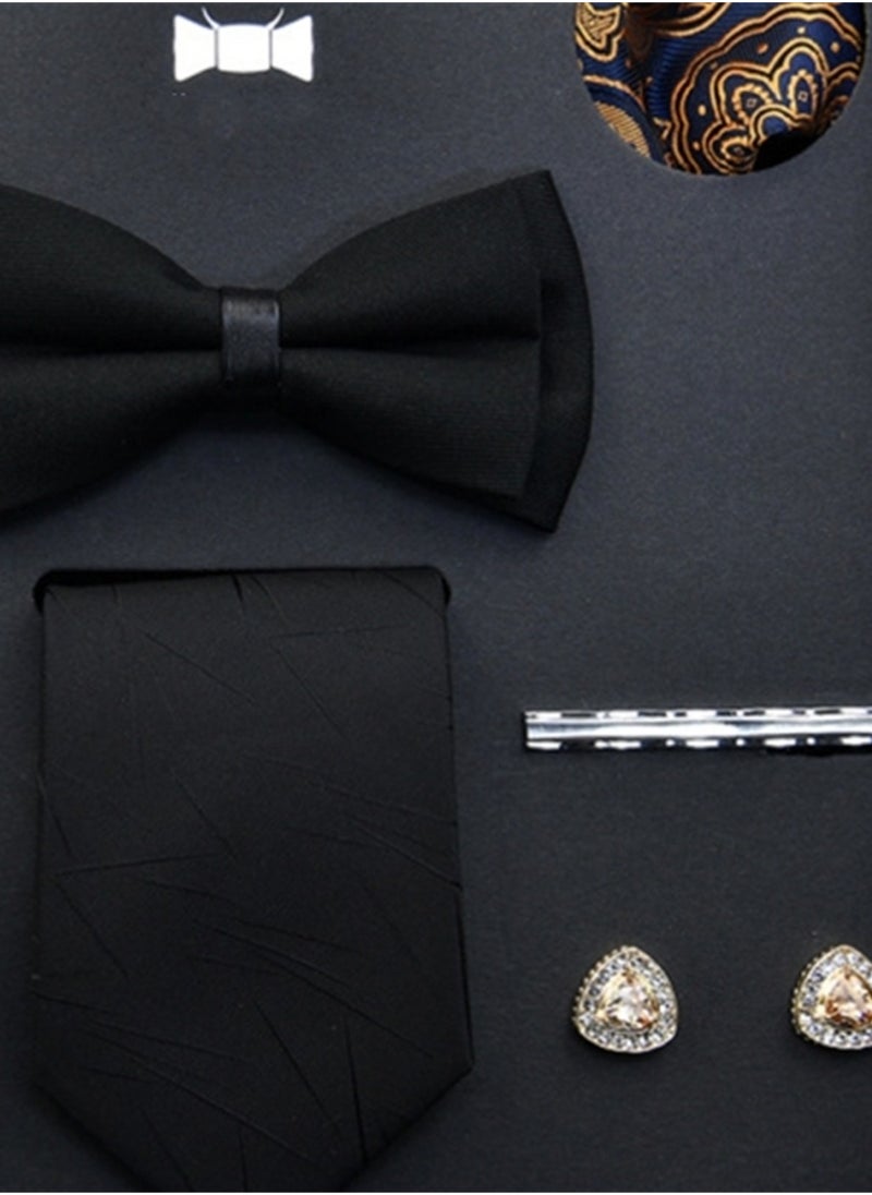 Generic 8 pcs high-end tie men's business professional formal tie bow tie cufflinks fashion accessories gift box  - Image 3