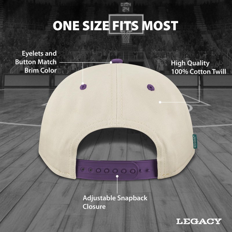 Legacy NCAA Officially Licensed Baseball Hat, James Madison Dukes, Lightweight Cap for Men & Women, Heritage Twill Adjustable (HTA), Stone/Purple, One Size Fits Most, Adjustable Closure - Image 2