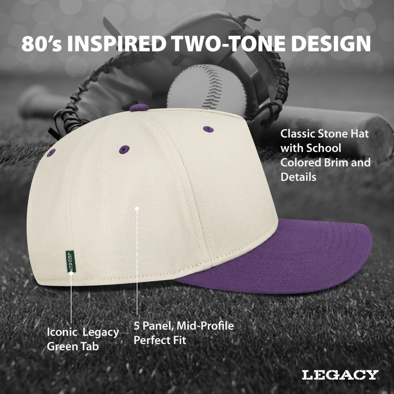 Legacy NCAA Officially Licensed Baseball Hat, James Madison Dukes, Lightweight Cap for Men & Women, Heritage Twill Adjustable (HTA), Stone/Purple, One Size Fits Most, Adjustable Closure - Image 4