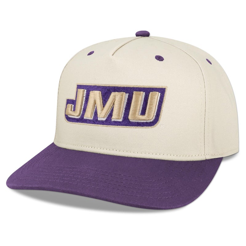Legacy NCAA Officially Licensed Baseball Hat, James Madison Dukes, Lightweight Cap for Men & Women, Heritage Twill Adjustable (HTA), Stone/Purple, One Size Fits Most, Adjustable Closure - Image 1