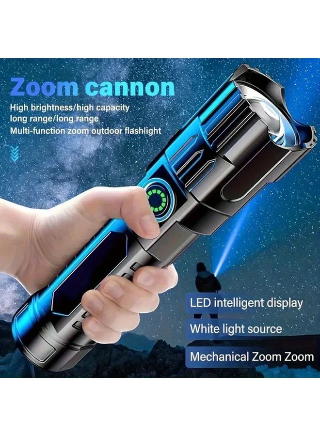 1pc Super Bright 350 Lumens LED Rechargeable Flashlight Adjustable Zoom USB Charging - Image 5