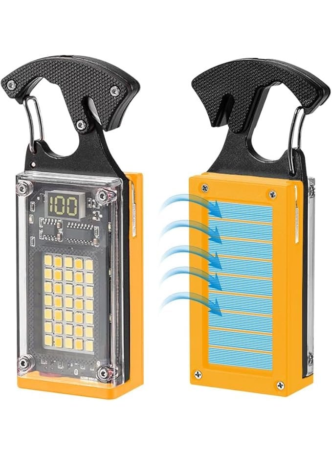 PIKFOS PIKFOS Solar LED Emergency Light Waterproof Mini Torch Light Emergency Torch Light with Keyring Screwdriver Cutter Display D64 W5181 Portable Work Lamp for Camping Repair Trekking  - Image 1