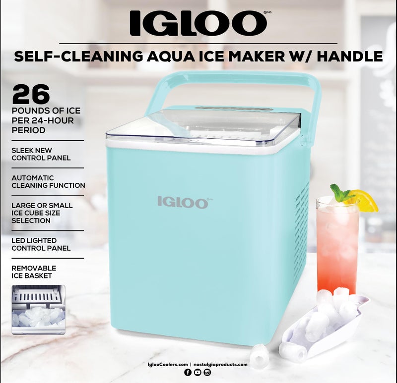 Igloo Igloo Automatic Self-Cleaning Portable Electric Countertop Ice Maker Machine With Handle, 26 Pounds in 24 Hours, 9 Ice Cubes Ready in 7 minutes, With Ice Scoop and Basket  - Image 2