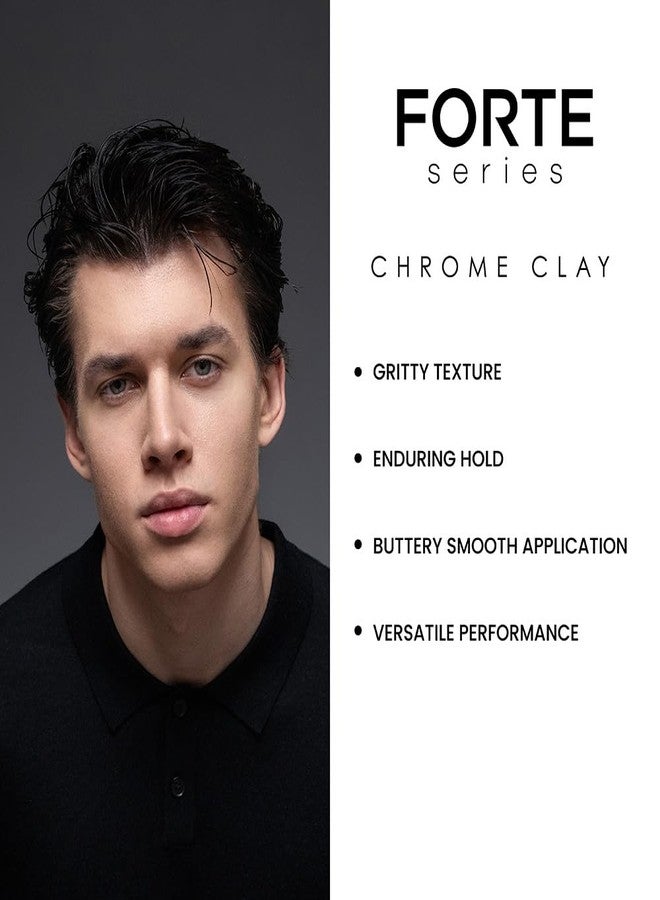 Alex Costa Forte Series Chrome Clay - Strong Hold Hair for Men | Matte Finish, Volumizing & Texture Enhancing | Kaolin, Biotin & Aloe Vera | Lightweight, Reworkable & Easy Wash-Out | 2.5oz - Image 5