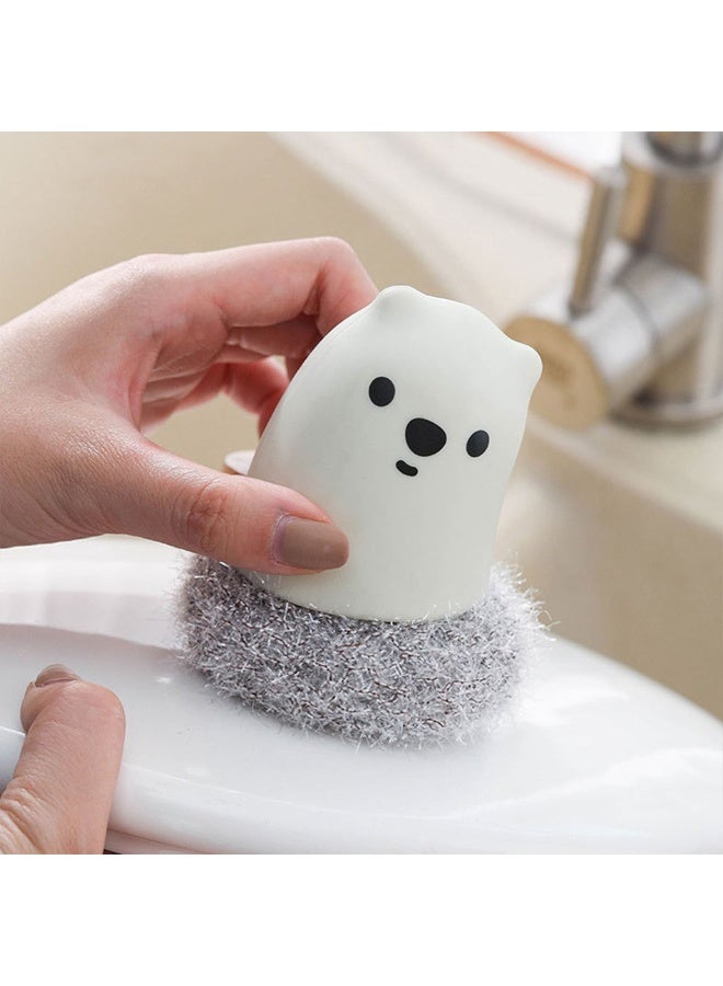 2 PCS Bear Cleaning Brush Dish Scrubber Brush Pot Scrubber Brush Pan Scraper Dish Wash Pot Dish Scrubber Cup Brush Reusable Long Handle Acrylic Sink Brush - Image 3